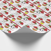 チームプレーヤースポーツボールのパーソナライズ |クリスマス ラッピングペーパー (角)