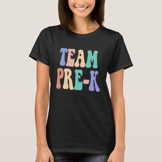 チームプレKプレおもしろいスクール先生の学生に戻る Tシャツ (正面)