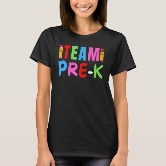 チームプレK分隊プレK先生学生チームバックT Tシャツ (正面)