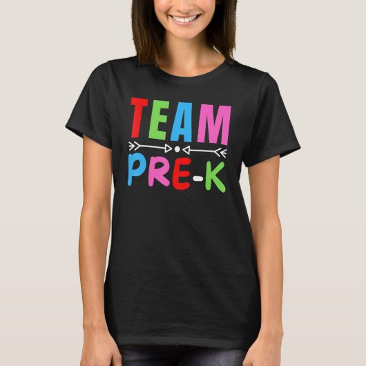 チームプレK分隊プレK先生学生チームバックT Tシャツ (正面)