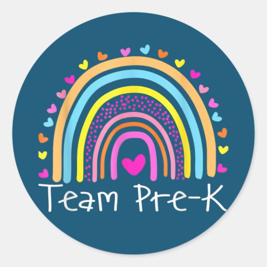 チームプレK就学前の初日先生 ラウンドシール (正面)