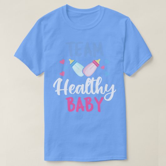 チームヘルシーベビーIII妊娠ベビーシャワー Tシャツ (デザイン正面)