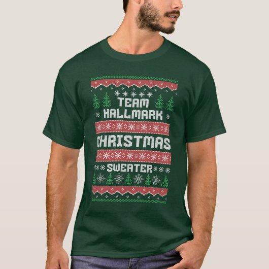 チームホールマーク醜いクリスマスセーター Tシャツ (正面)
