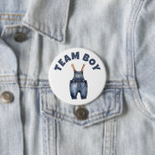 チームボーイかわいい小さな赤ちゃん服ジェンダーが明らかになる 缶バッジ (インサイチュ)
