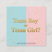 チームボーイまたはチームガールジェンダーがエンクロージャカードを表示 エンクロージャーカード (正面)