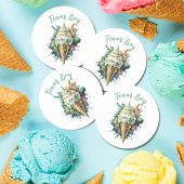 チームボーイジェンダーパーティー投票アイスクリームを表示 ラウンドシール