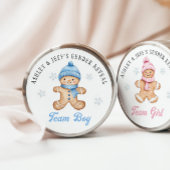 チームボーイジンジャーブレッド性別の表示パーティー ラウンドシール