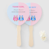 チームボーイチームまたはチームガールフクロウ性別がシャワーを明らかにする ハンドファン (正面&裏面)