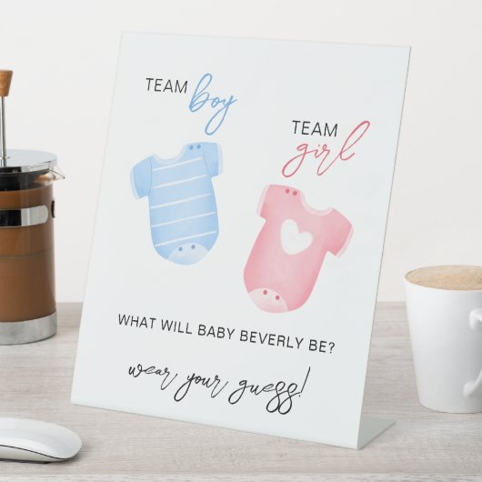 チームボーイチームガール衣服何が推測されるベビー 台座サイン (インサイチュ)