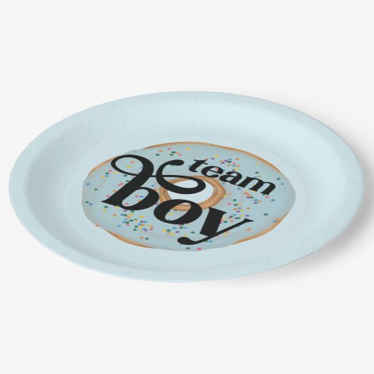 チームボーイドーナツ性別の表示 ペーパープレート (アングル)