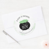 チームボーイハロウィーンベビー醸造ジェンダーリビール ラウンドシール (封筒)