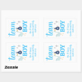 チームボーイブルージェンダーパーティーカスタムポップコーン 長方形シール (シート)