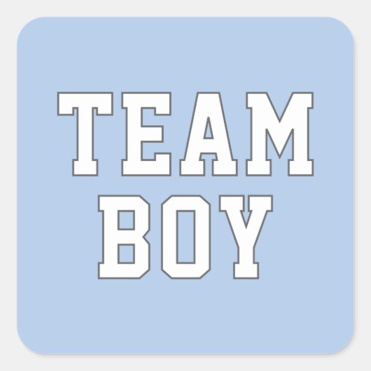 チームボーイブルーベビー性別の表示パーティー スクエアシール (正面)