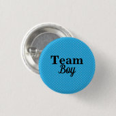 チームボーイブルー水玉模様ベビーシャワーボタン 缶バッジ (正面&裏面)