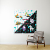 チームボーイ対チームガール 重機対ユニコーン タペストリー (インサイチュ)