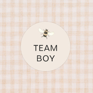 チームボーイ性別発表パーティ投票Bee ラウンドシール