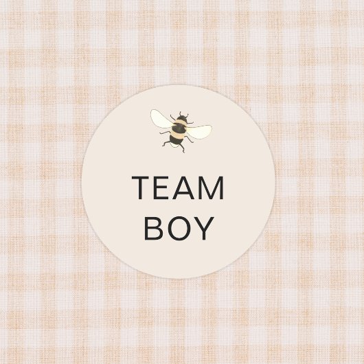 チームボーイ性別発表パーティ投票Bee ラウンドシール