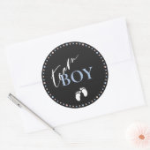 チームボーイ·ジェンダー·リビール·パーティー ラウンドシール (封筒)