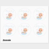 チームボーイ、男の赤ちゃんブルージェンダーの表示 ラウンドシール (シート)