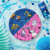 チームボーイvsチームガール重量機器対ユニコーン ペーパープレート (パーティー)