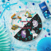 チームボーイvsチームガール重量機器対ユニコーン ペーパープレート (パーティー)