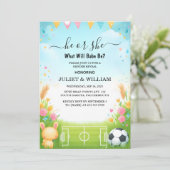 チームボールピッチのおもしろいサッカーフィールドの性別の表示 招待状 (スタンド正面)