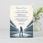 チームボールフィールドピッチ野球リハーサルディナー 招待状 (スタンド正面)