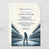 チームボールフィールドピッチ野球リハーサルディナー 招待状 (正面/裏面)