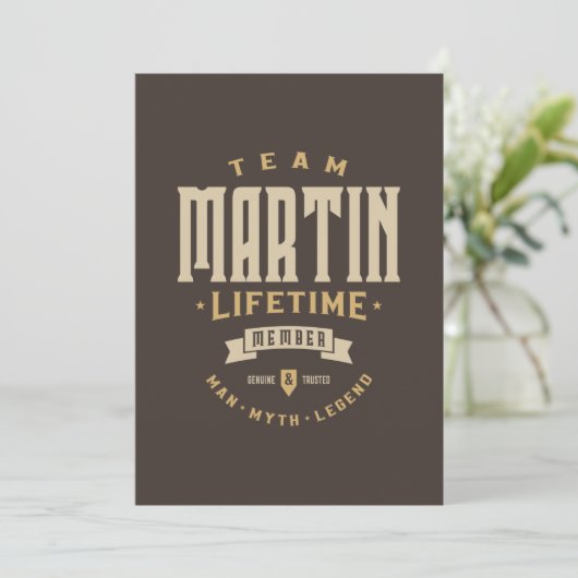 チームマーチンの有効期間メンバパーソナライズされたー名 招待状 (スタンド正面)