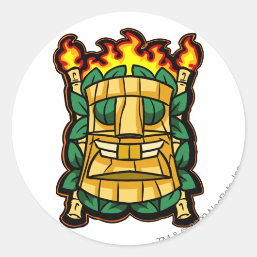 チームミステリーアイランドのロゴ ラウンドシール (正面)