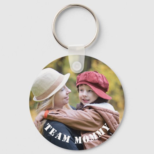 チームモダンのママのカスタム写真 キーホルダー (正面)