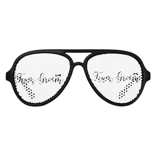 チームモダングルーム結婚、独身パーティー- アビエーターサングラス (正面)