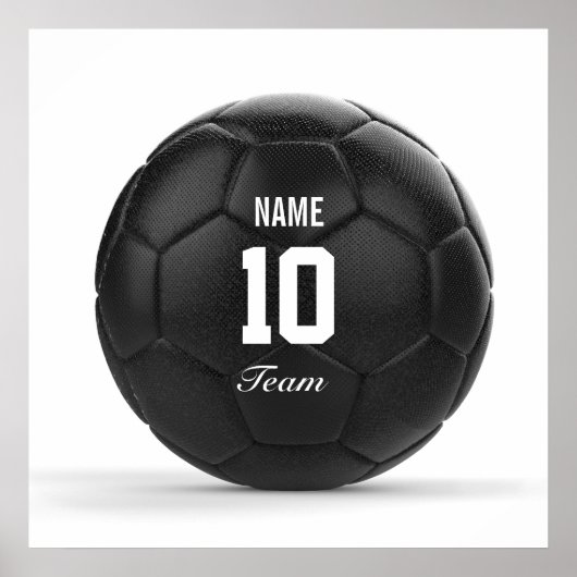 チームモダンサッカーボールパーソナライズされた文字 ポスター (正面)