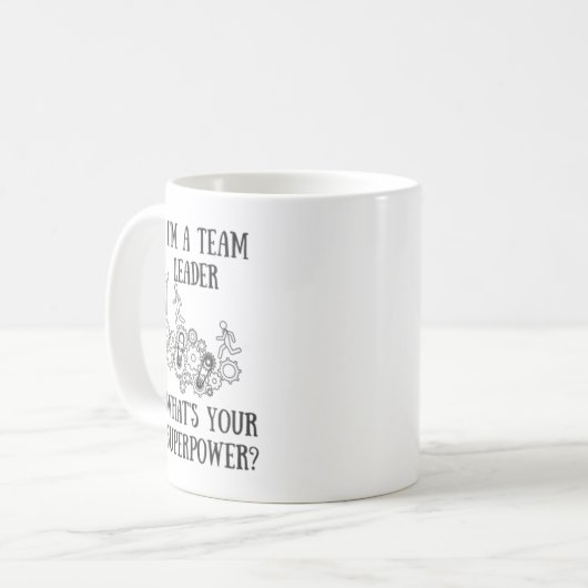 チームリーダーの超出力のマグ コーヒーマグカップ (正面左)