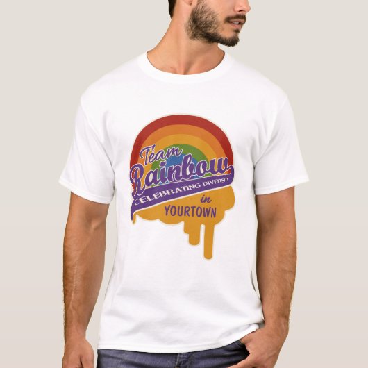 チームレインボーカスタムスタイルシャツ – 選択 Tシャツ (正面)