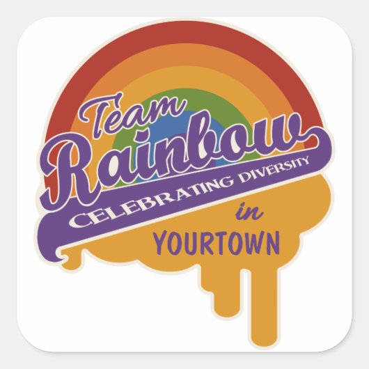 チームレインボーカスタム スクエアシール (正面)