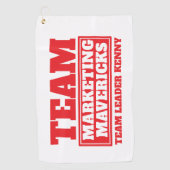 チームレッドカスタマイズネームゴルフチーム建物イベント ゴルフタオル (正面)