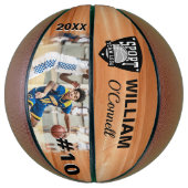 チームロゴプレーヤー番号写真陸上競技成果 バスケットボール (縦)