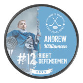 チームロゴホッケープレーヤー名ジャージー番号と写真 アイスホッケーパック (正面)