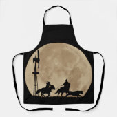 チームローピングカントリー西カウボーイムーン エプロン (正面)