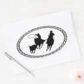 チームローピングユーロスタイル 楕円形シール (封筒)