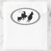 チームローピングユーロスタイル 楕円形シール (バッグ)