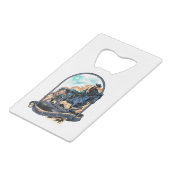 チームロープをかけるヘッダーのカウボーイの西部のロデオ牧場 クレジットカード栓抜き (裏面アングル)