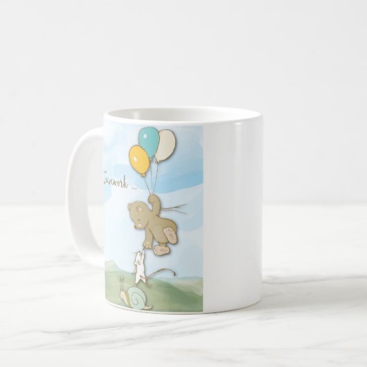 チームワークおめでとうベアーマウスとカタツムリ コーヒーマグカップ (正面左)