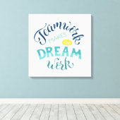 チームワークが夢の仕事をする キャンバスプリント (インサイチュ (ウッドフロア))