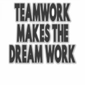 チームワークが夢の仕事をする シール (正面)