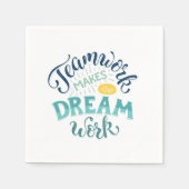 チームワークが夢の仕事をする スタンダードカクテルナプキン (正面)