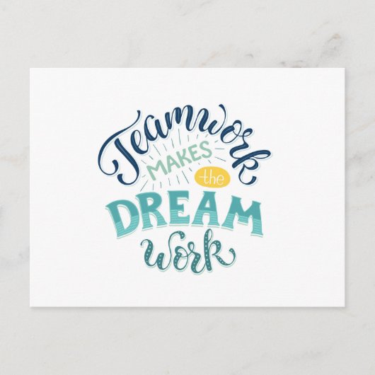 チームワークが夢の仕事をする ポストカード (正面)