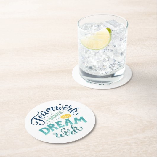 チームワークが夢の仕事をする ラウンドペーパーコースター (インサイチュ)