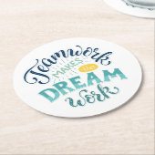 チームワークが夢の仕事をする ラウンドペーパーコースター (アングル)